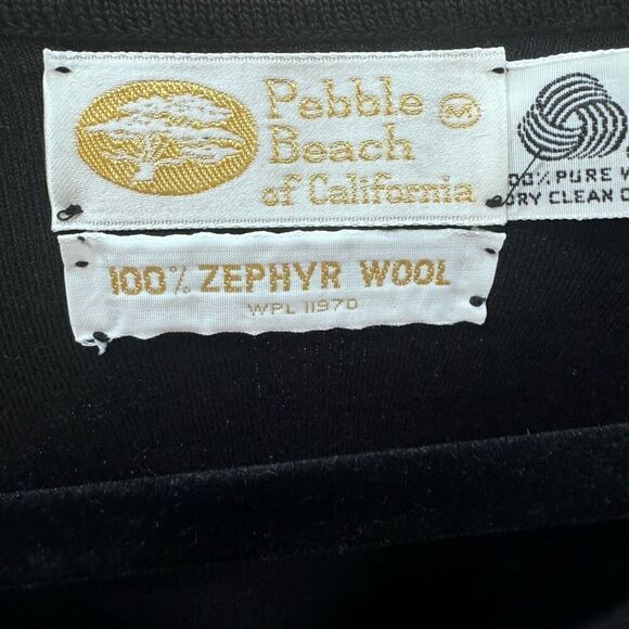 Pebble beach‎ 100% pure wool  black blouse size medium - Picture 5 of 5